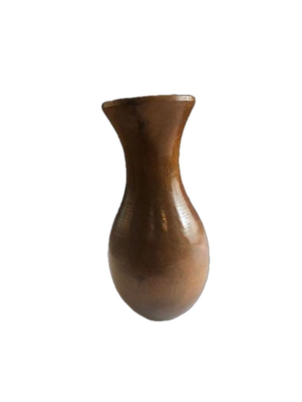 Turned wood vase. Wood grain natural warm brown vintage MCM minimalist rustic